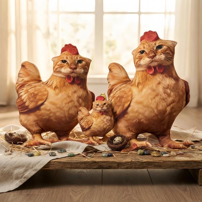 Kreatives Katzen-Hühnchen-förmiges Plüschtier Weiche flauschige Stoffpuppe Nicht reizendes Gewebe Perfekt für Wohnkultur Babyparty-Geschenkoption