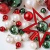 50PCS Fashion Plastic Christmas Ball Set 3/4/5/6/8cm Suspensable Christmas Tree Balls Multicolor Xmas Baubles Scene Supplies