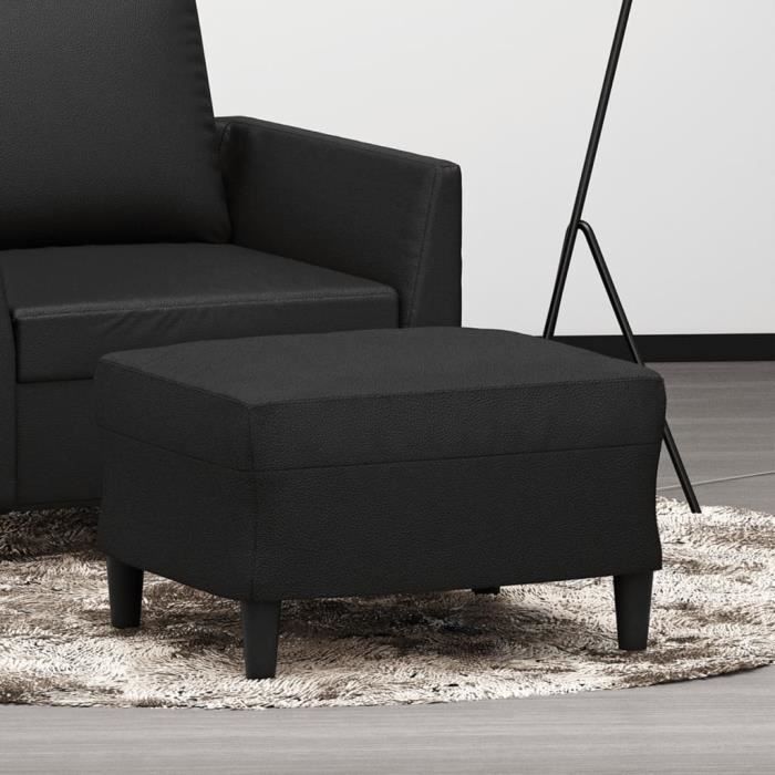 349287 vidaXL Footrest Black 60x50x41 Cm Faux Leather
