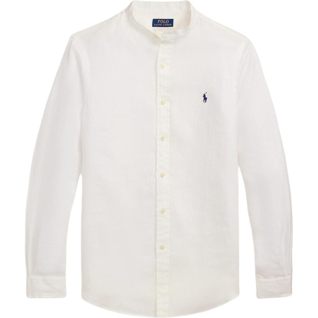 Polo Ralph Lauren Slim Fit Linen Long Sleeve Shirt Men Shirts White 710968925-006