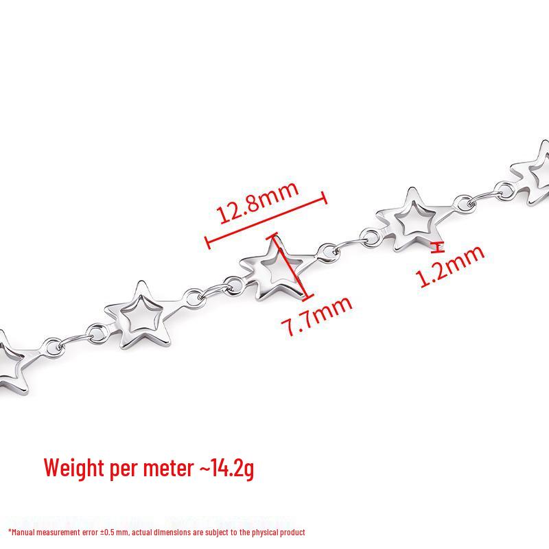 Handmade Stainless Steel Four-Leaf Clover Star Chain for DIY Jewelry, Necklaces, Bracelets & Clothing Accessories