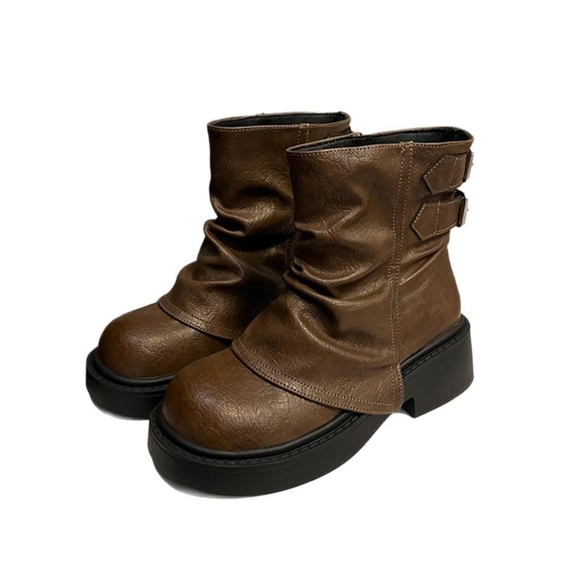 Retro Chunk-heeled Thick-soled Boots, New Style Boots, Casual and Versatile Ankle Boots, Women's Shoes