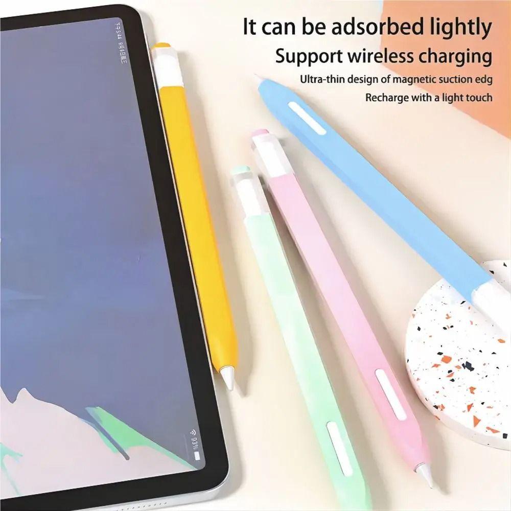 Liquid Silicone Tablet Pencil Case 2nd Gen Not Affect Charge Touch Screen Pen Cover Anti Slip Shockproof for Apple Pencil 2/Pro