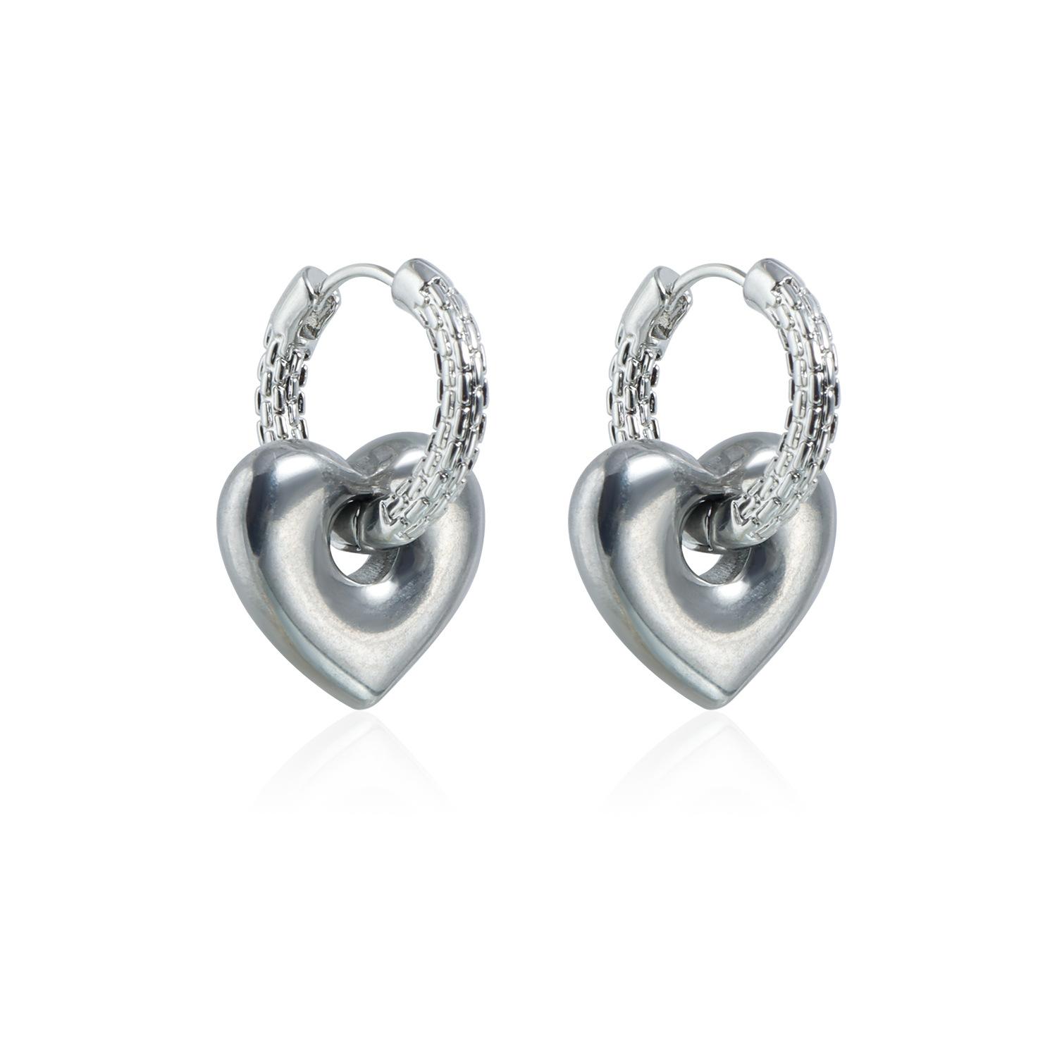 Niche Design Spot Stone Double Layer Stackable Necklace, V-shaped Heart Sweet Cool Hot Girl Pendant 1