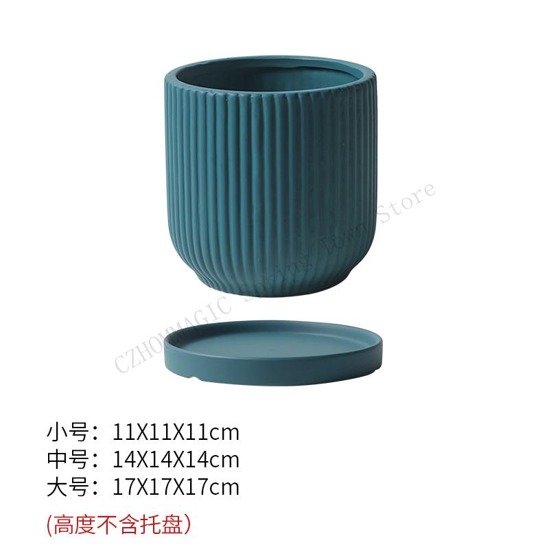 Nordic Style Ins Ceramic Flowerpot With Tray Fashion Simple Indoor Living Room Pot For Flowers Lvluo Bonsai Home Decoration Gifs