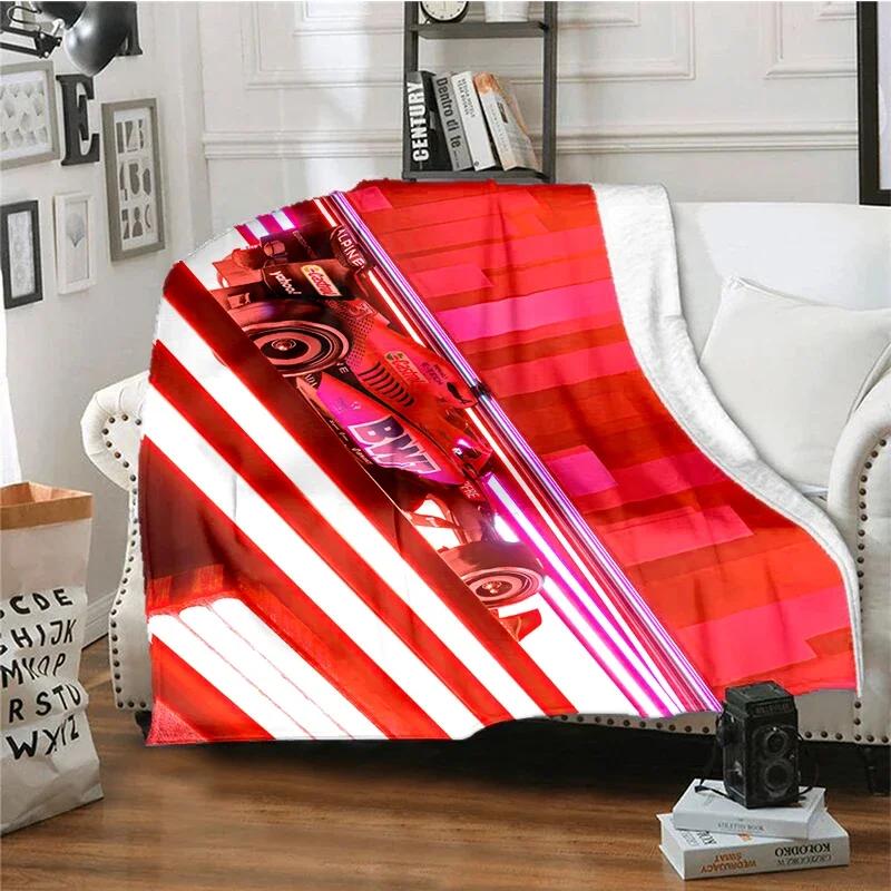 Flannel Blanket for Children F1 Sports Car Racing Car Famous Racing Blankets Soft Comfortable Home Travel Blanket High Quality