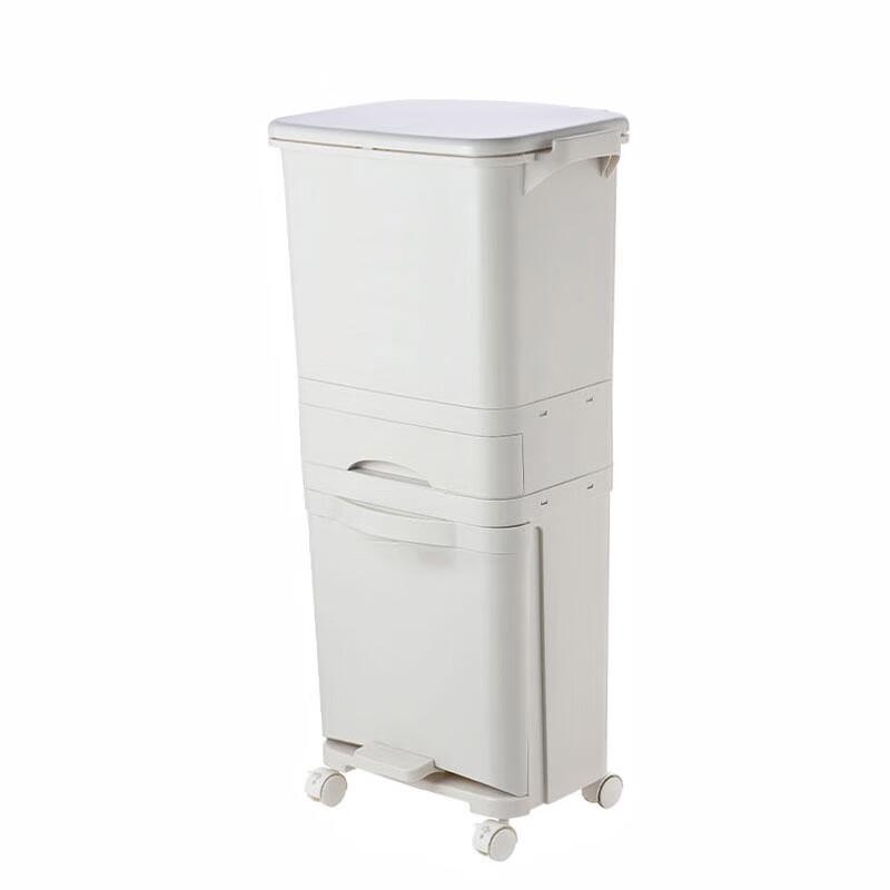 Zhuang Taitai 42L Triple-Layer Foot Pedal Classified Trash Can