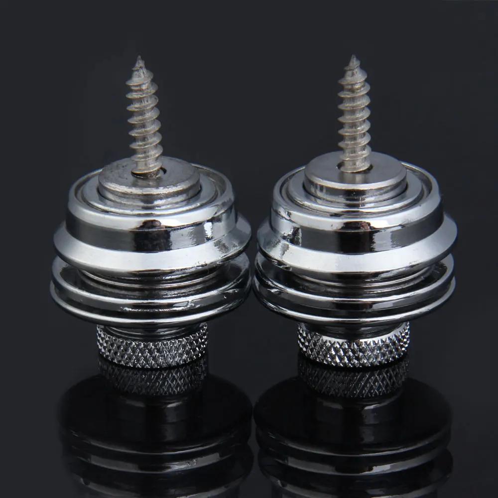 10-2PCS Electric Guitar Straplock Zinc Alloy Bass Safety Straplock Flat Head Non-slip Replacement Musical Instrument Accessories