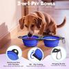 2-In-1 Collapsible Pet Bowls Dual Food And Water Bowls Flip Over Portable Dog Cat Pet Travel Feeder Bowl For Walking Camping