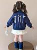 Korean Style Girls' Embroidered Bow Baseball Jacket - Spring/Autumn 2025 Trendy Baby Outerwear