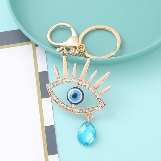 Keychain Sparkling Rhinestones Blue Eye Pendant Keychain Lobster Clasp Key Holder Bags Keys Mobile Phones Accessory