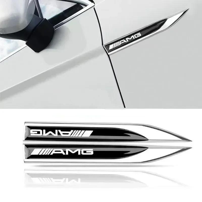 Benz amg 2pcs 3D Metal Car Fender Side Wing Emblem Badge Sticker For Mercedes benz W203 W204 W205 W210 W211 W212 W164 W176 CLA CLS SL GLA