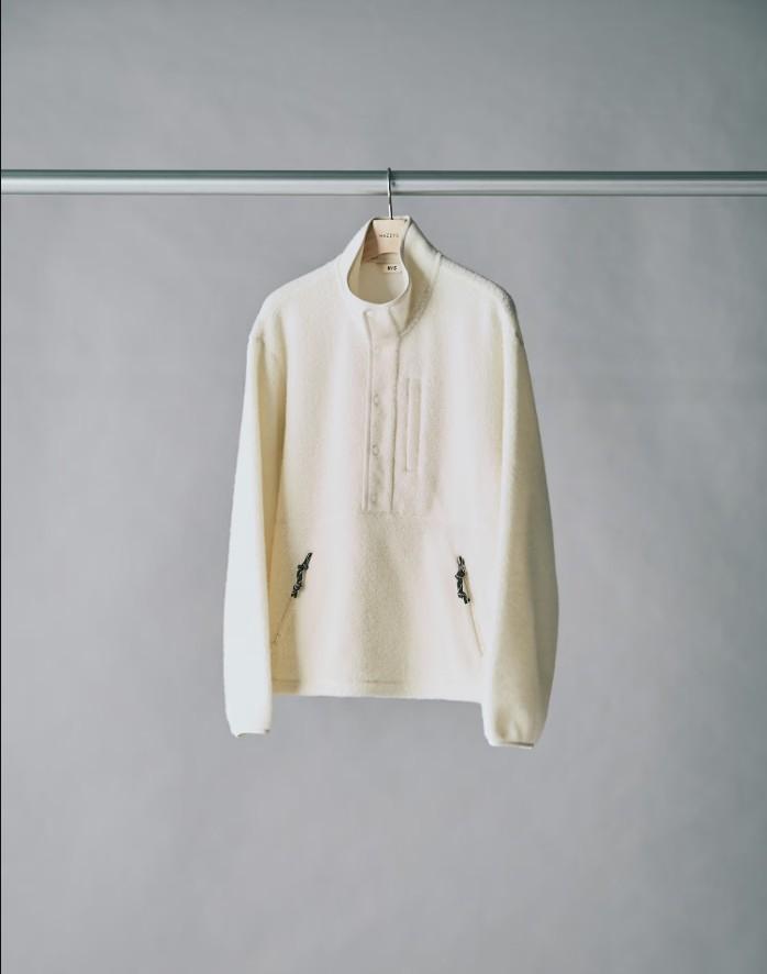 Hazzys [His] Ivory Half-Snap Fleece Pullover