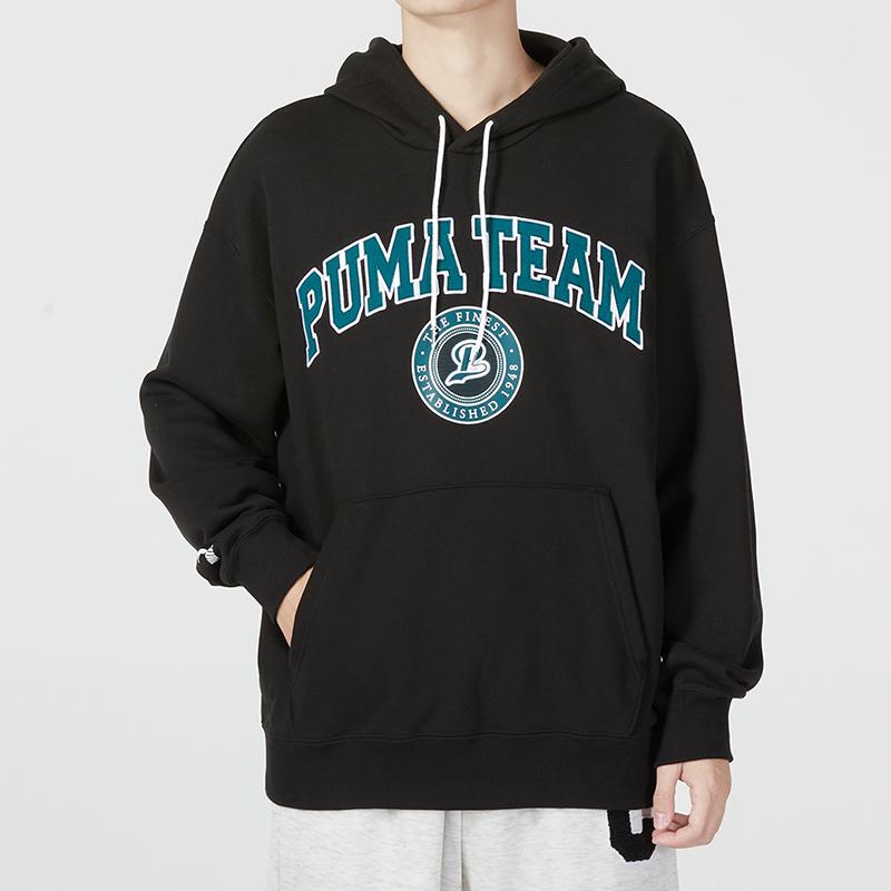 Puma Winterized Series Pullover Hoodie With Brand Logo Print Men Tops Black 539274-01