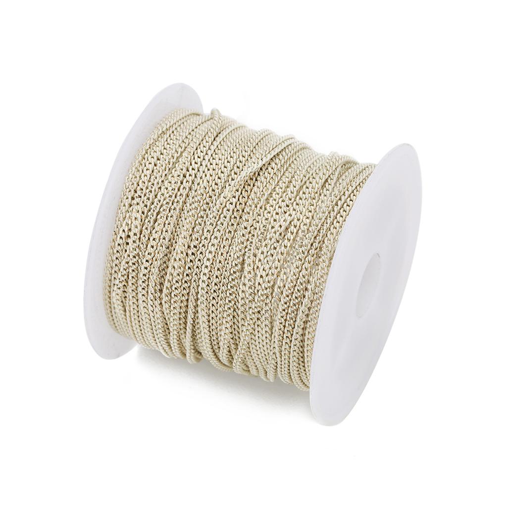 10 yards/Roll Flat Grinding Skin Chains Diy Jewelry Making Connectors Bracelets Necklace Width 1.5 Mm Copper Bulk Chain Finding