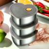 1pc Love-shaped Kitchen Food Organizers With Lids Stainless Steel Storage Box Large Capacity Leakproof Kitchens Accessories