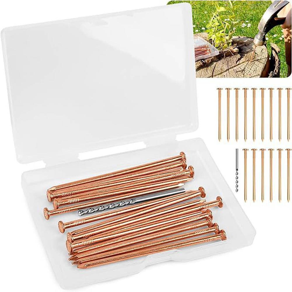 15/20/25pcs 4" Tree Killer Nails Large Copper Nails Stump Roots Removal Spikes For Killing Trees Stump Root Hardware Trees