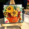 Flower Painting Exhibition Building Blocks Toys, DIY Educational Building Blocks, Desktop Ornaments Perfect Gift