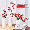 Artificial Plum and Peach Blossom Branch Ornament for Living Room - Dried Flowers Bonsai Arrangement In Pot for Indoor Winter Decoration