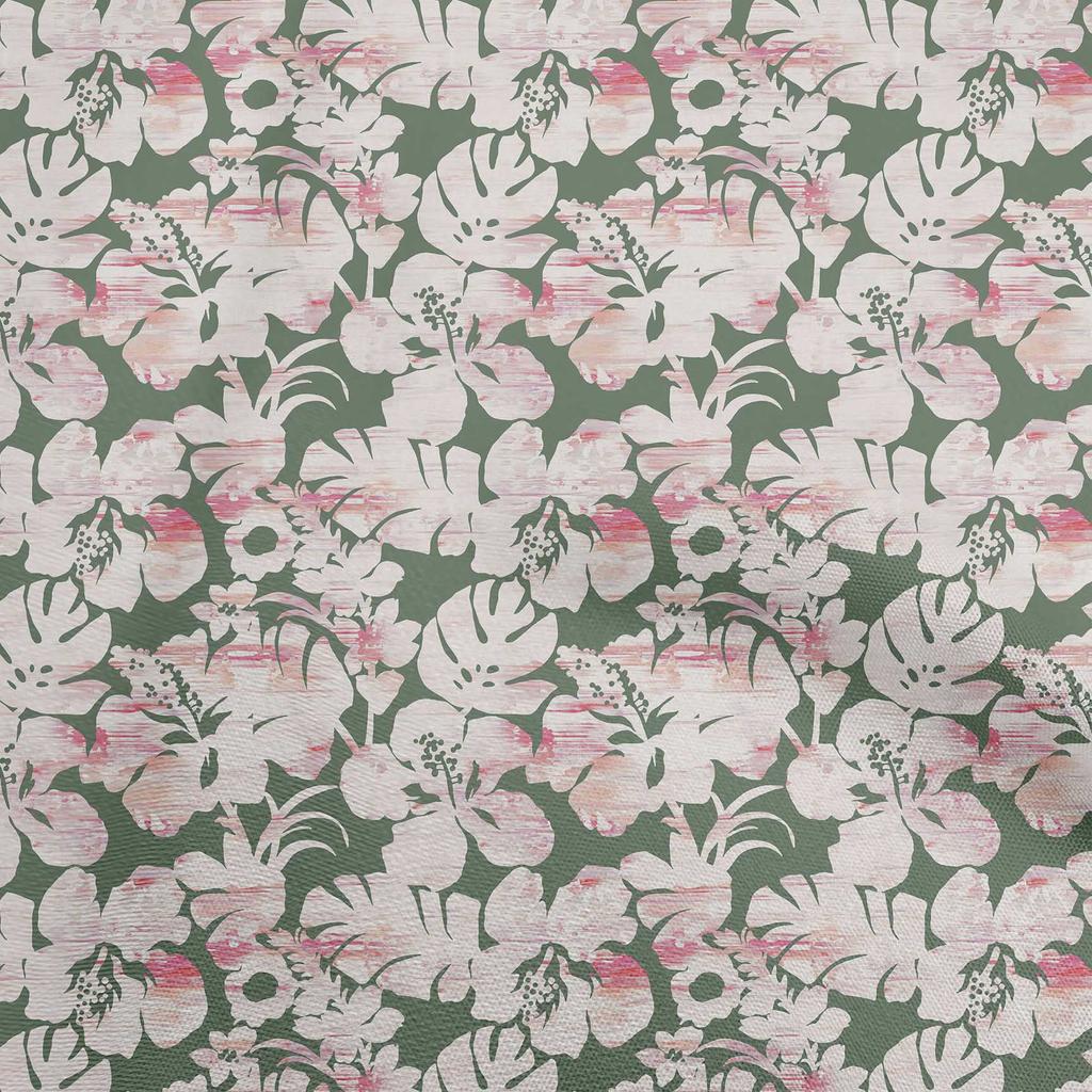 oneOone Georgette Viscose Black Fabric Floral & Leaves Dress Material Fabric Print Fabric By The Yard 42 Inch