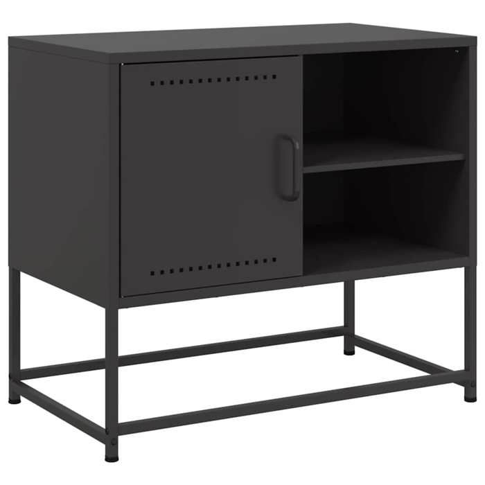 VidaXL Meuble TV noir 68x39x60,5 cm acier, support TV, buffet TV, meuble multimédia, banc TV, armoire hifi, centre de 846518