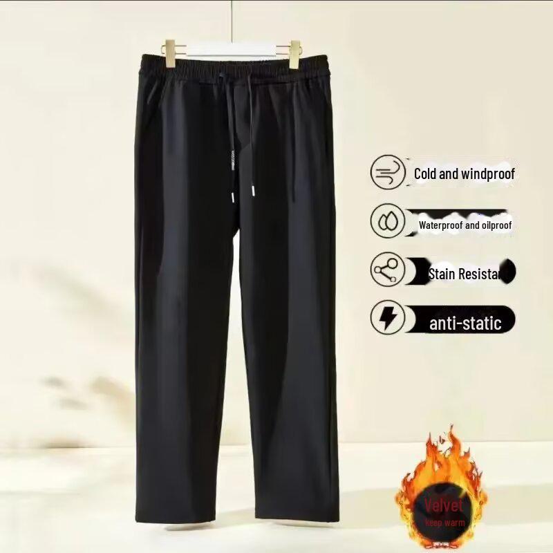 

Мужские ветрозащитные брюки на бархатной подкладке: Плотный, водонепроницаемый, теплый, свободный крой, большой размер, идеально подходит для осени/зимы. 4XL