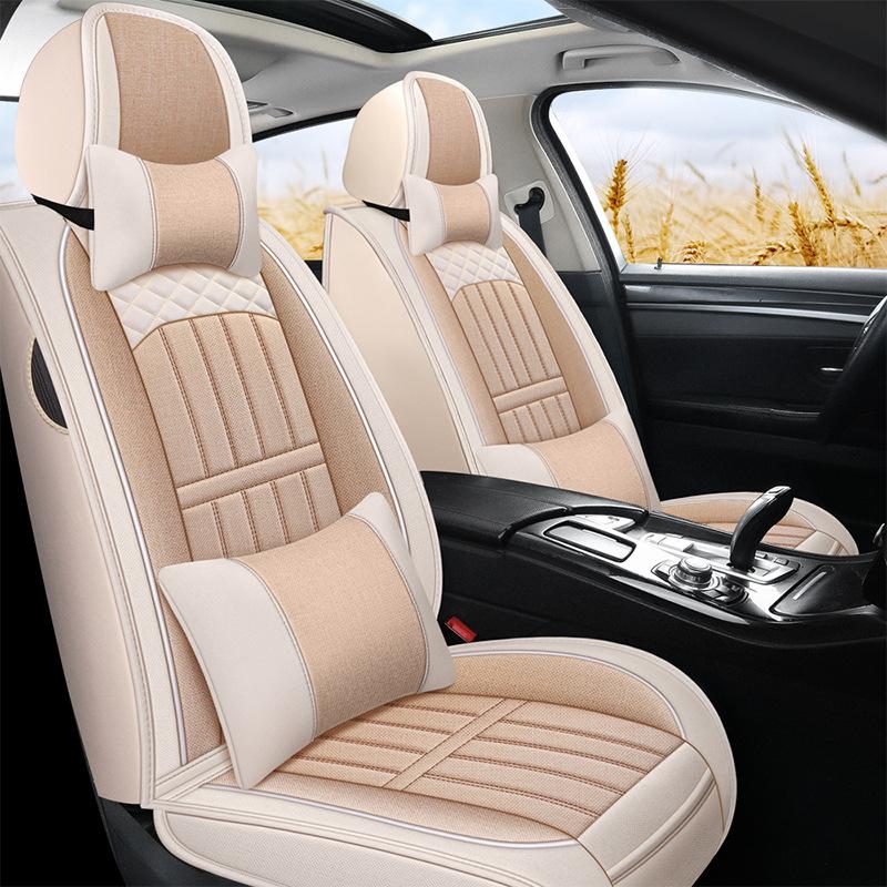 Full Envelope Car Seat Cover Breathable Seat Cover Linen Special Cushion Four Seasons Universal Seat Cushion