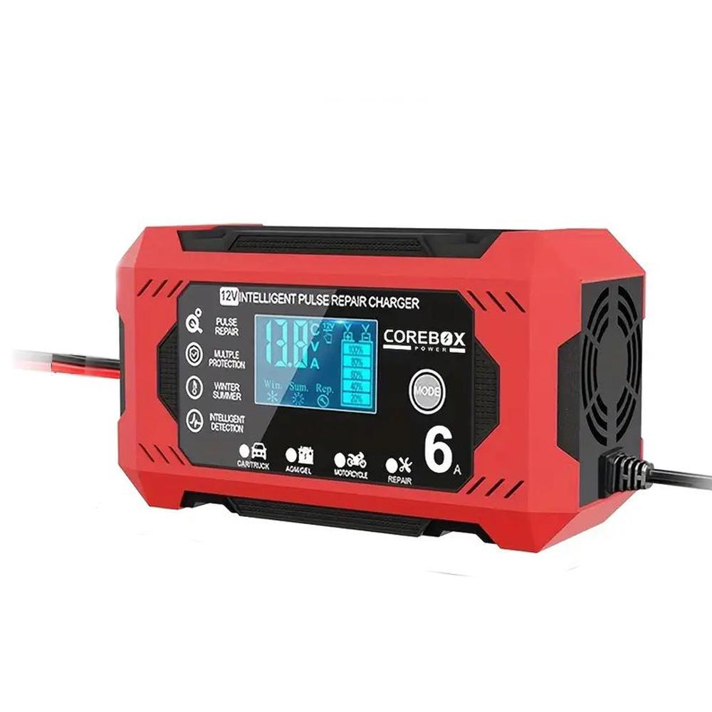 

12V 6A Smart Battery Charger with LCD Display for Cars Trucks Motorcycles