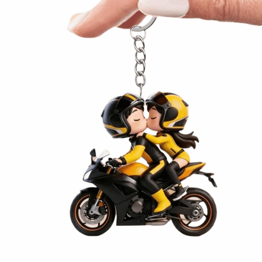 Mini Design Motorfiets Sleutelhanger 2D Plat Locomotief Mannen Hanger Tas Hangende Bedel Sleutel Decoratie