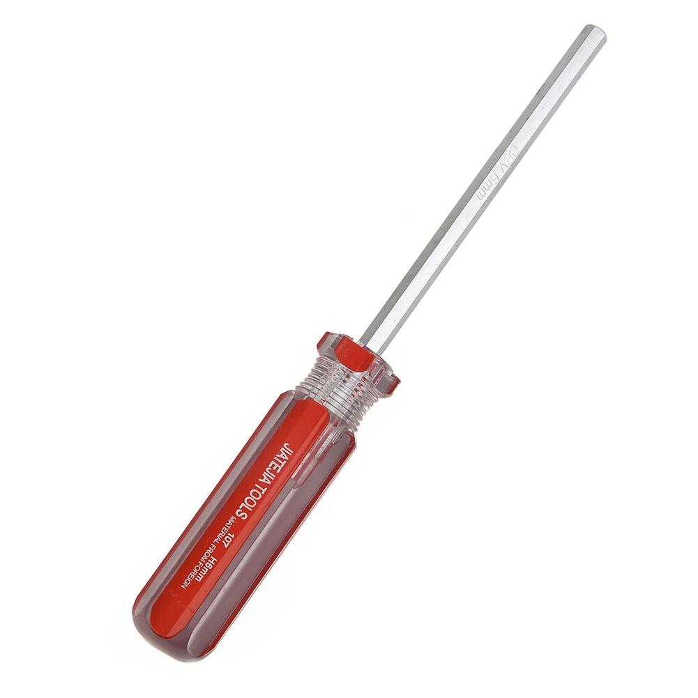 Hexagon Screwdriver Silver+Red Single Flat Head Hex Steel Toys