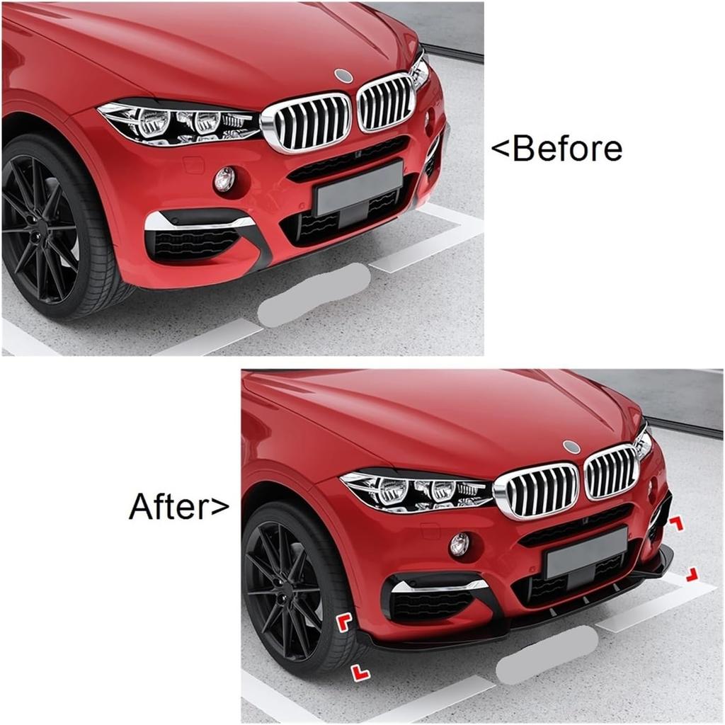 Compatible for BMW X6 F16 M Sport 2015-2019 Car Accessories Front Bumper Spoiler Lip Diffuser Splitter Protection Kits(Carbon Fiber Look)