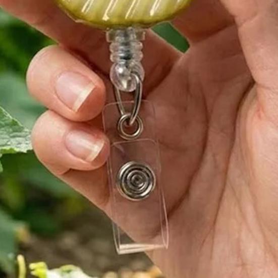 Pickle Retractable Badge Reels ID Holder with Strong Metal Clip Anti-slip Badge Holder for Work Badges Keys Bus Cards Access Cards