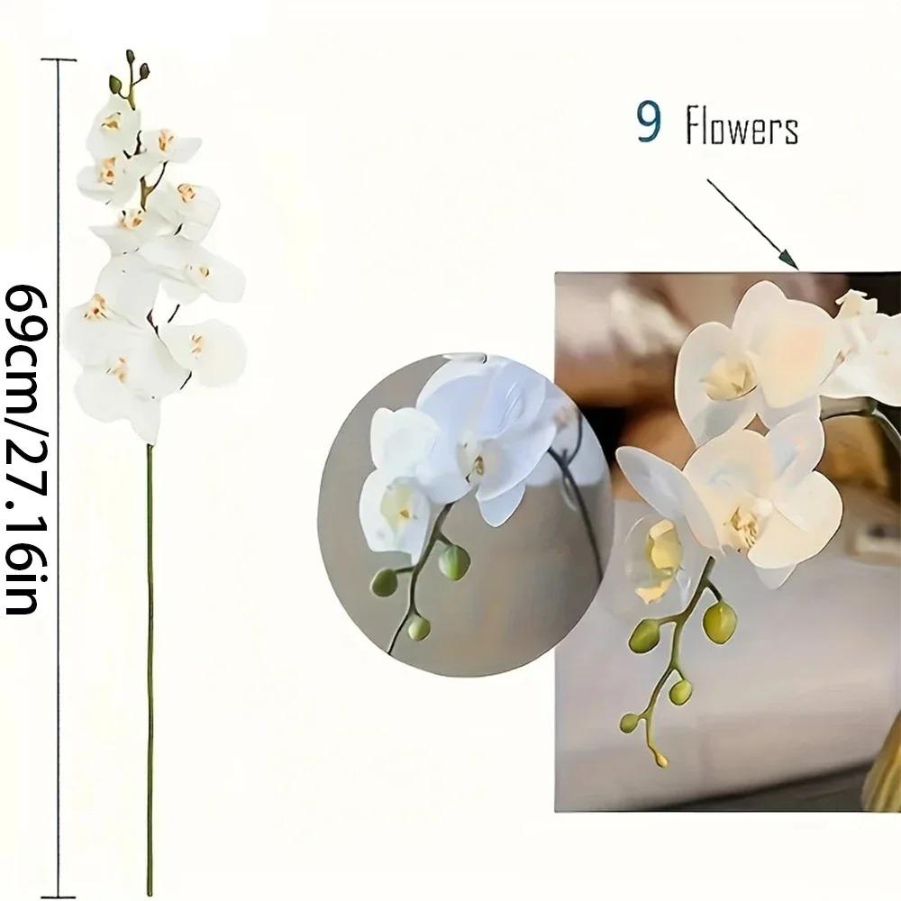 69cm Künstliche Phalaenopsis-Blütenzweige Echte Haptik Falsche Orchideenstiele für Blumengesteck Hochzeitsparty Heimdekoration