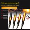 2PCS Universal LED Motorcycle Turn Signals - 12V IP68 Waterproof Amber Flasher Indicator Rear Lights