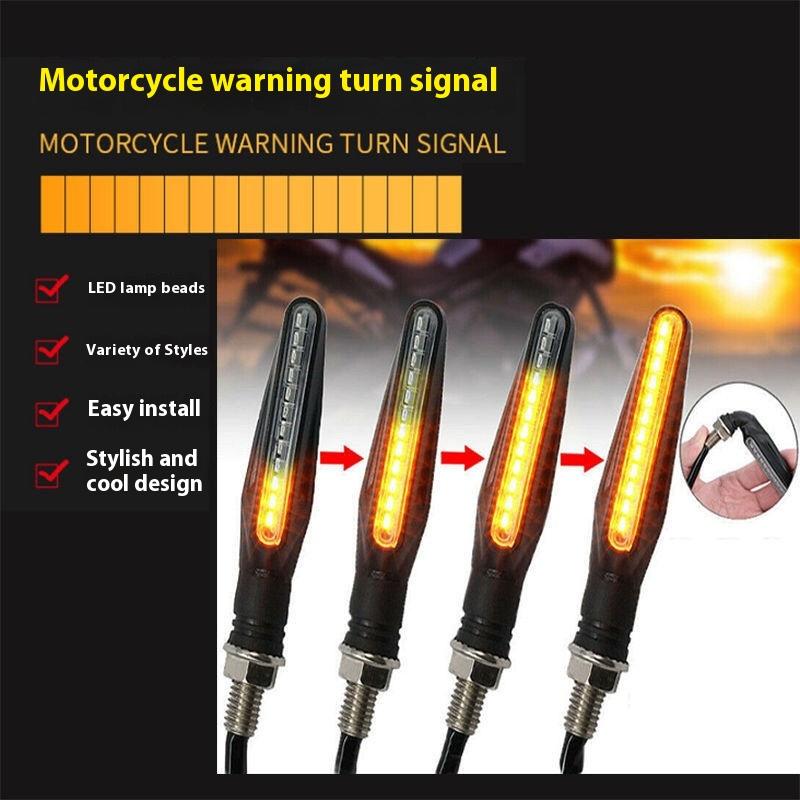 2PCS Universal LED Motorcycle Turn Signals - 12V IP68 Waterproof Amber Flasher Indicator Rear Lights