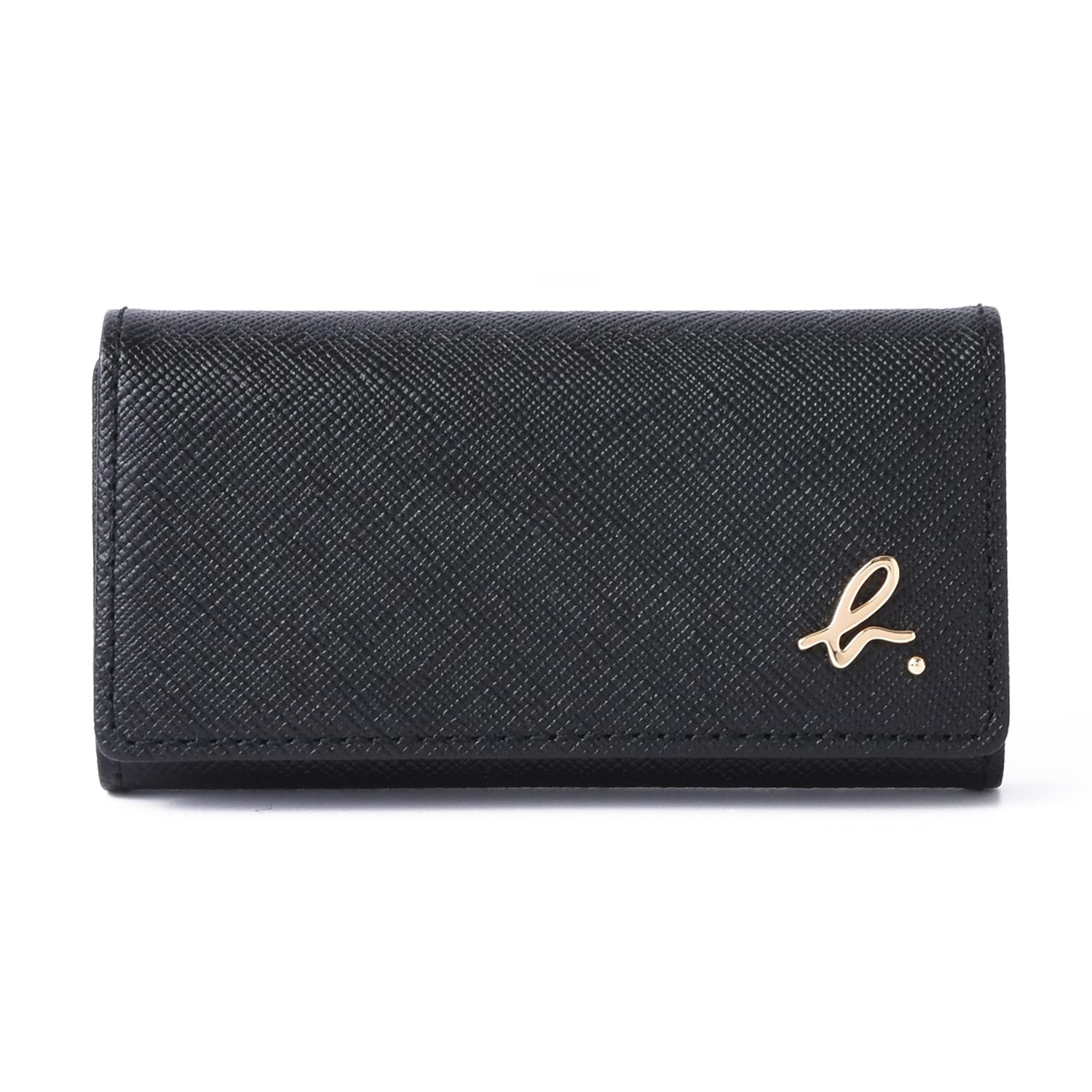 

engraving agnes VOYAGE genuine key case 4 key case key ring cowhide leather logo with shop bag name black x [Name possible] (agnes b. VOYAGE) b.