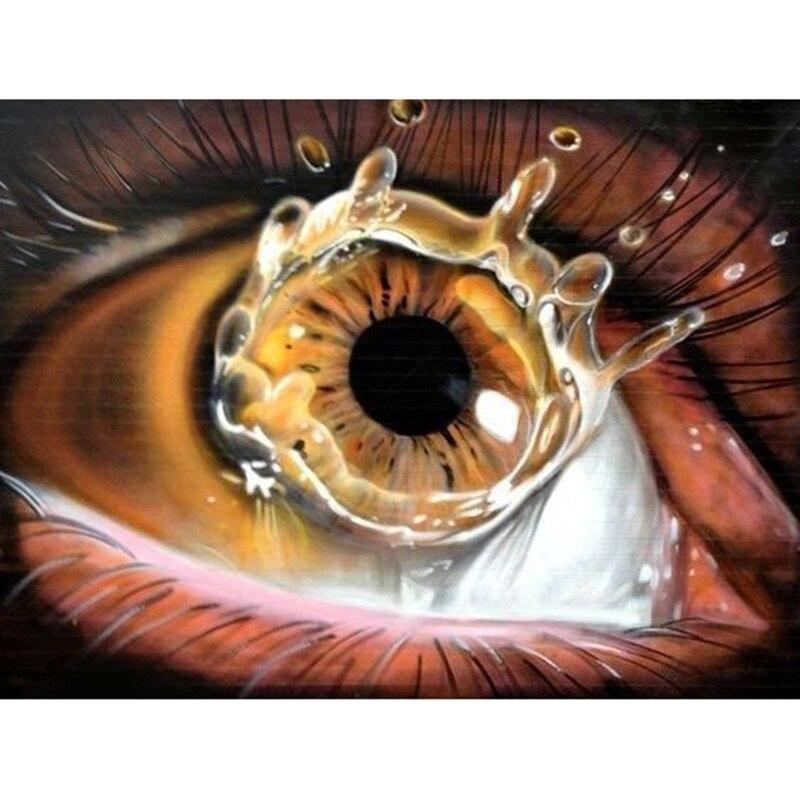 DIY 5D Diamond Painting Eye Butterfly Diamond Embroidery Abstract Cross Stitch Rhinestone Full Round Drill Art Home Decor