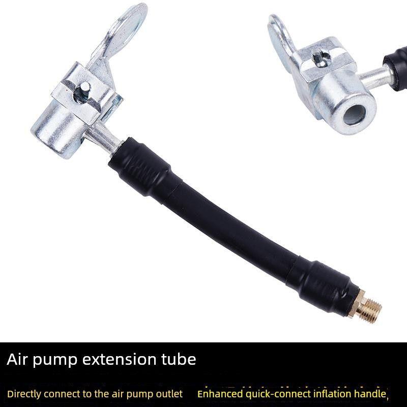 

Car Air Pump Extension Hose Adapter Snap-On Quick-Release Tire Inflation Clamp Head High-Pressure Air Hose Reinforced Snap Button, 10cm Length