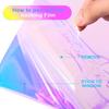 Holographic Clear Window Film Iridescent Dichroic Vinyl Decorative Glass Sticker Self-Adhesive Rainbow Cellophane DIY Home Decor