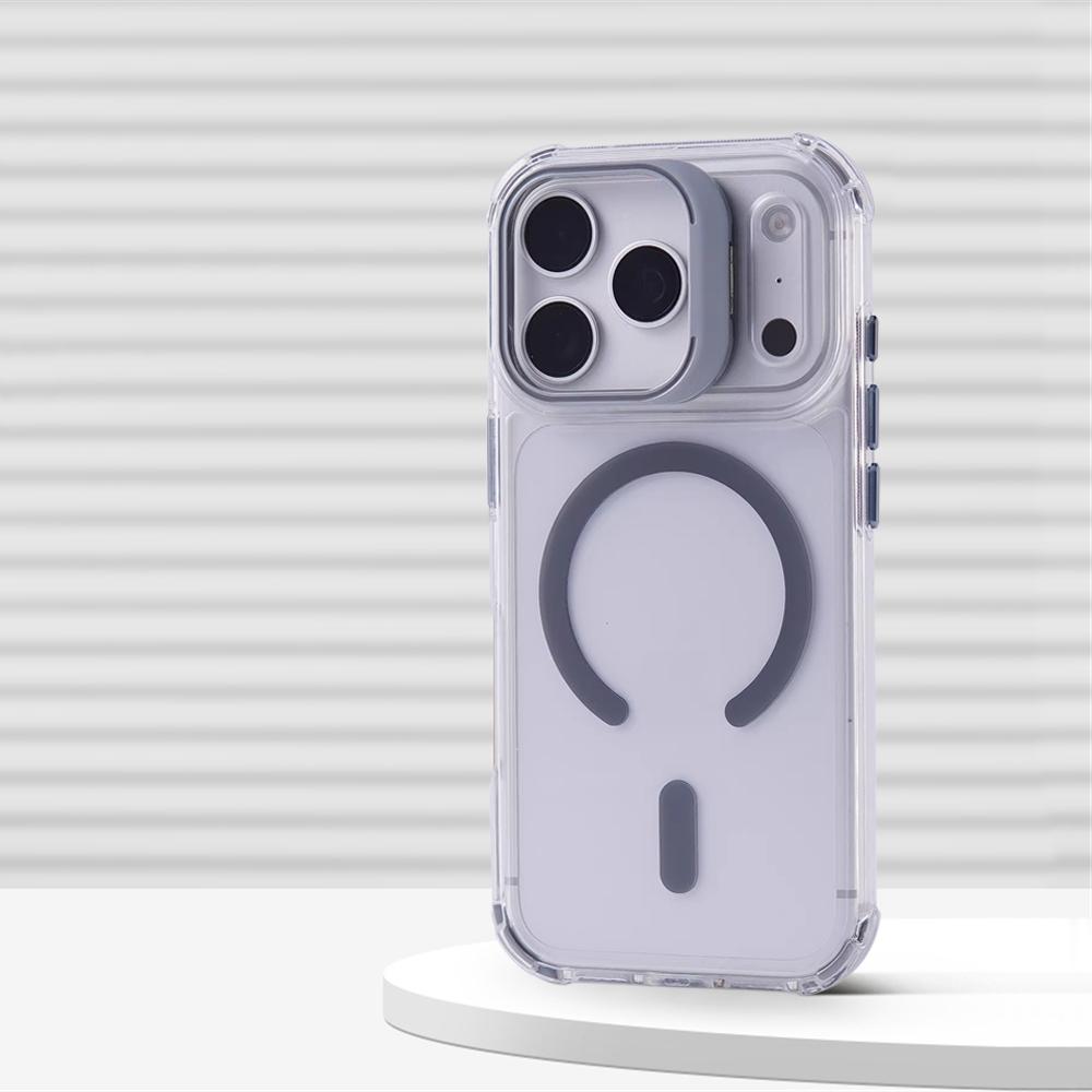 Unsichtbarer Linsenständer Transparente Magnetische Bumper Hülle Für iPhone 17 Air 16 15 14 13 12 Pro Max Für Magsafe Klare Anti-Fall Abdeckung