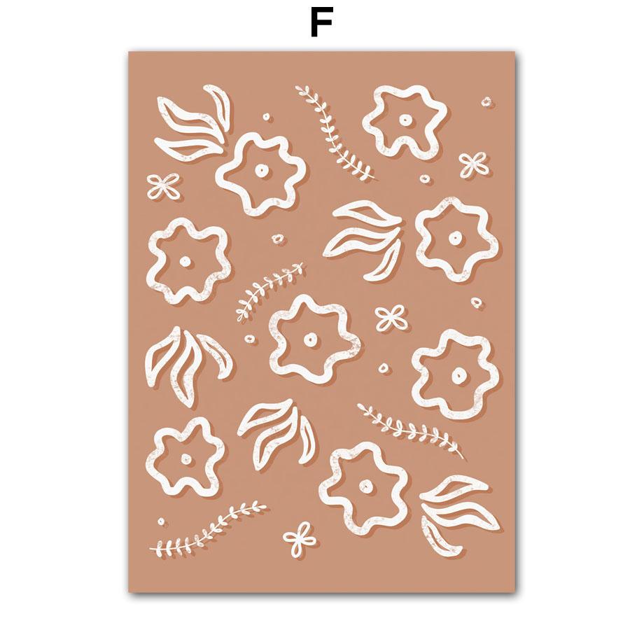 Boho Mountain Sun Line Girl Flower Leaves Wall Art Canvas Painting Minimalist Posters And  Prints Pictures For Living Room Decor