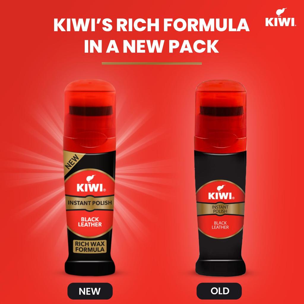 Kiwi Instant Polish - Black Leather 75ml