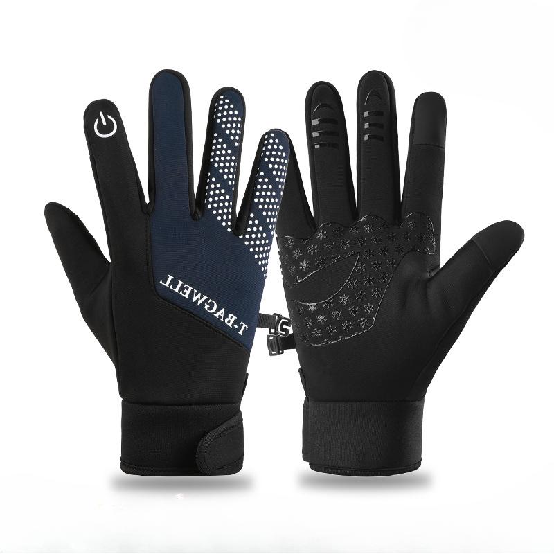 Winter Cycling Gloves Men's Waterproof and Non Slip Touch Screen Driving Outdoor Sports Cycling Windproof Plus Velvet Warm Gloves
