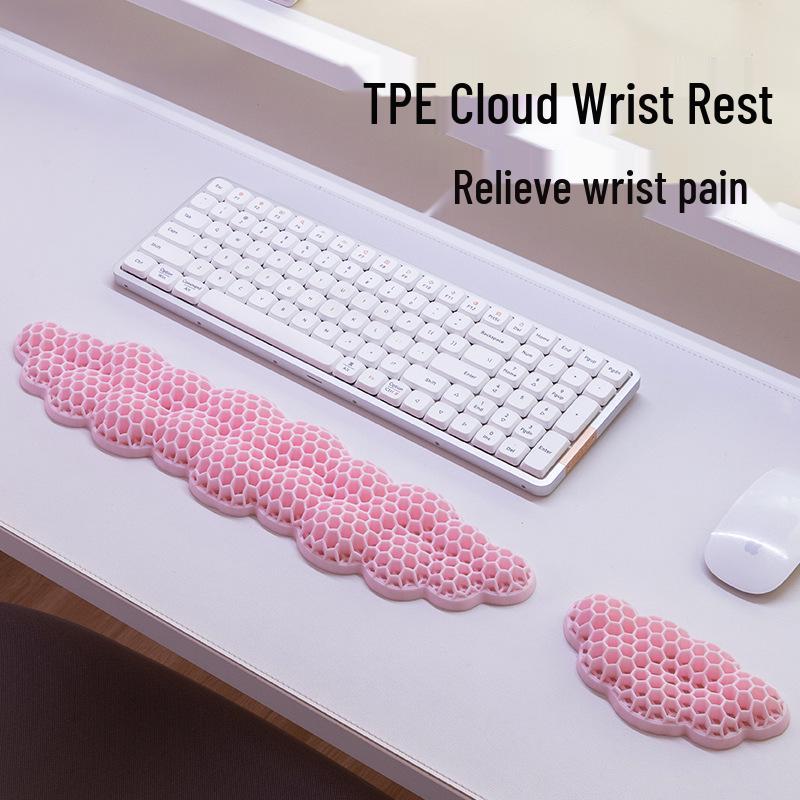TPE Cloud Hollow Breathable Keyboard Wrist Rest - Washable Office Wrist Support