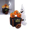 6ft Halloween Inflatable Ghost Pushing Pumpkin Cart Decor IP44 with Blower LED Lights Outdoor