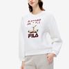 Fila Mode Locker Bärenmuster Pullover Rundhals Amerikanisches Langarm Sweatshirt Damen sweatshirt Wolke-Pilz-Weiß F11W249208F-WT