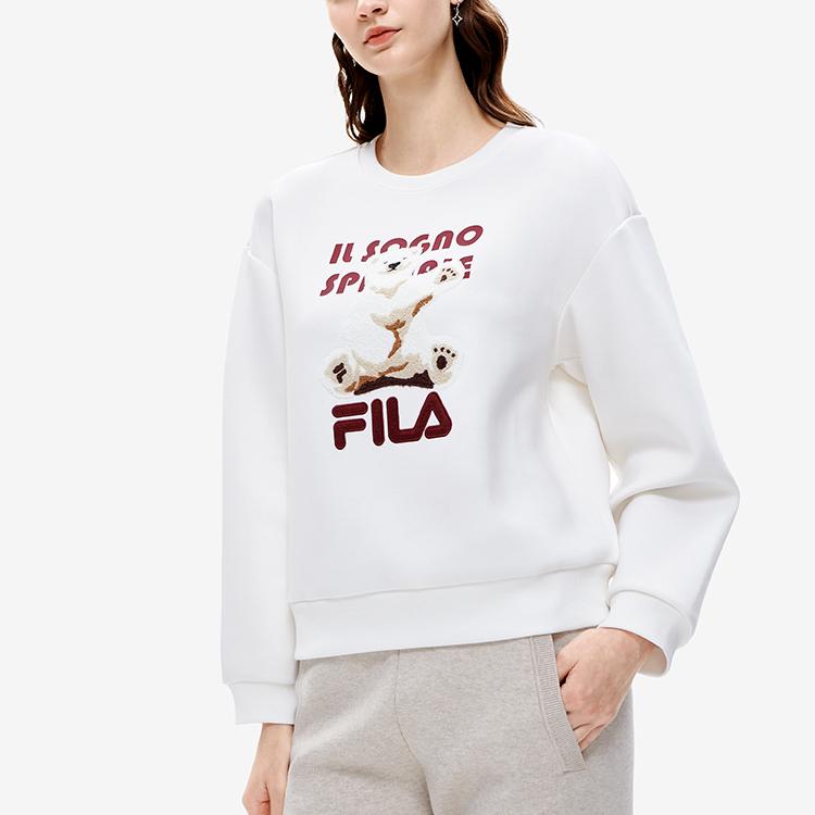 New FILA Sweatshirt Women's Cloud White F11W249208F-WT
