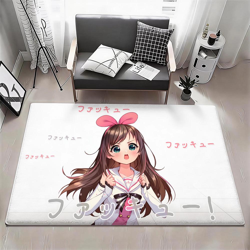 Character K Kizuna AI Floor Mat Eco Flannel Doormat Non Slip Odorless Indoor Floor Rug Soft Short Plush Home Mat