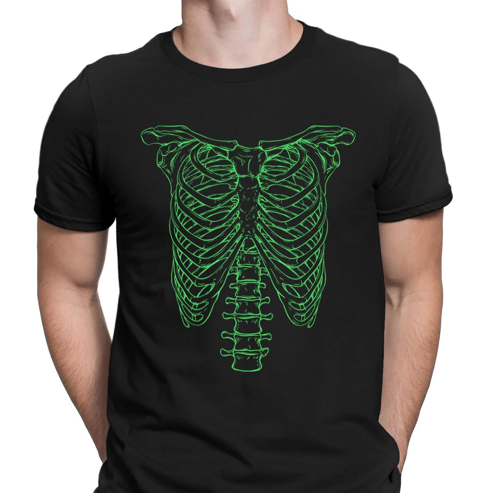 Green Skeleton Ribcage Spinal Tap Horror Scary Retro Vintage Mens TTshirts #DJG 4XL