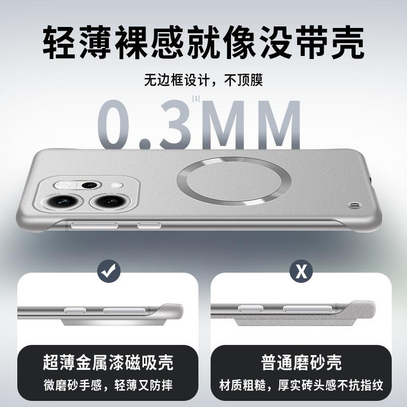 Applicable To OPPOReno11 Mobile Phone Case Pro New Ultra-thin Magnetic Matte Half-pack Borderless Anti-drop  Cover